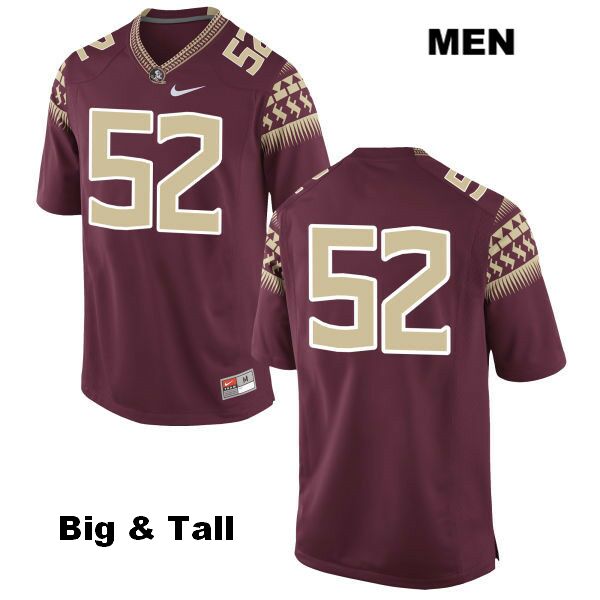 Men's NCAA Nike Florida State Seminoles #52 David Robbins College Big & Tall No Name Red Stitched Authentic Football Jersey RDD3469HU